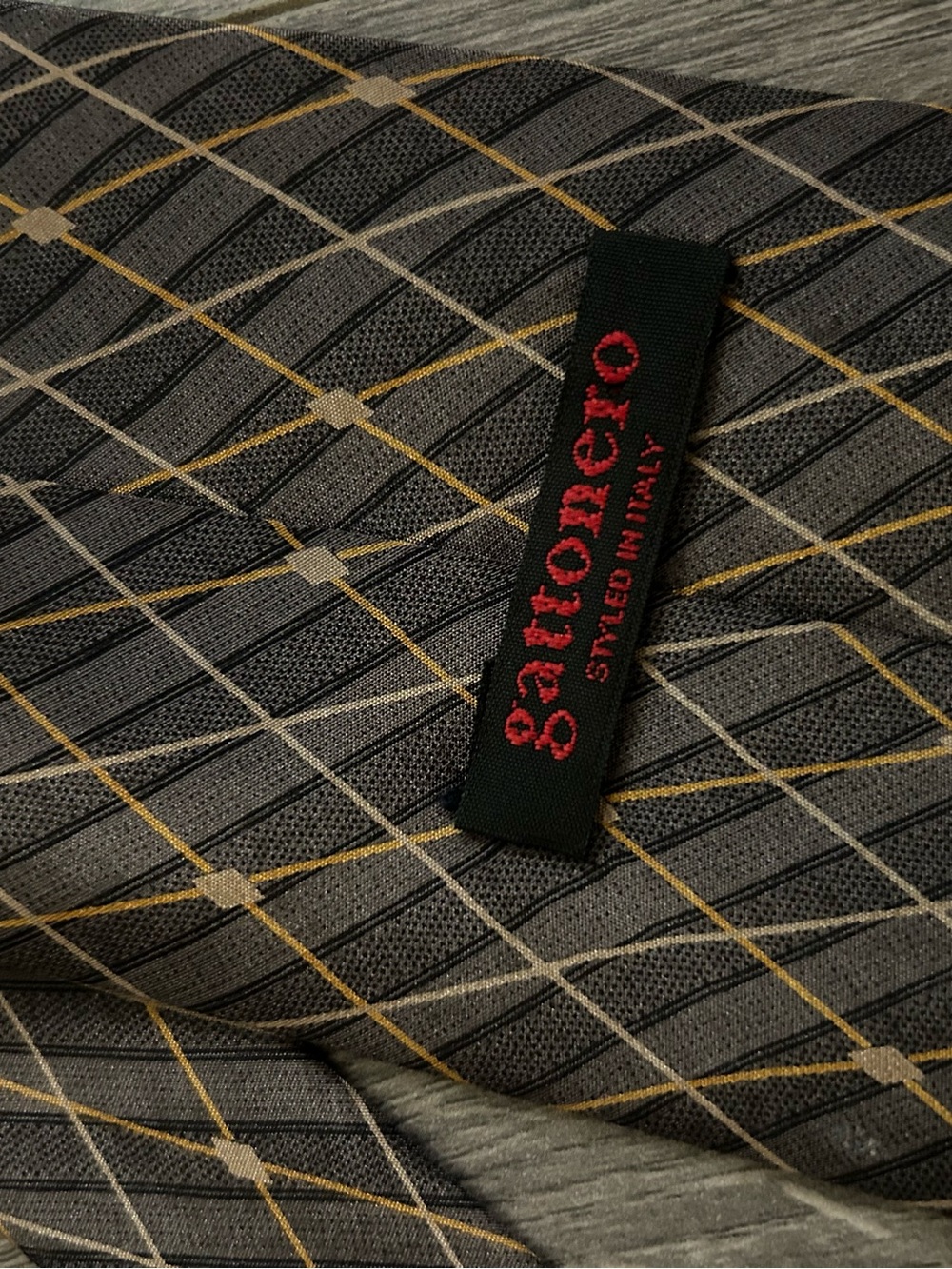 Gattopero Italian Styled Gray Patterned Tie